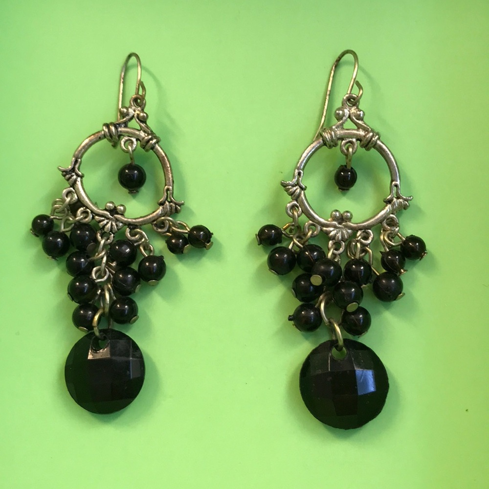 Black Chandelier Earrings